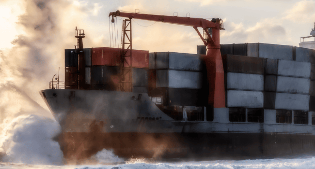 Container cargo operation at an international port