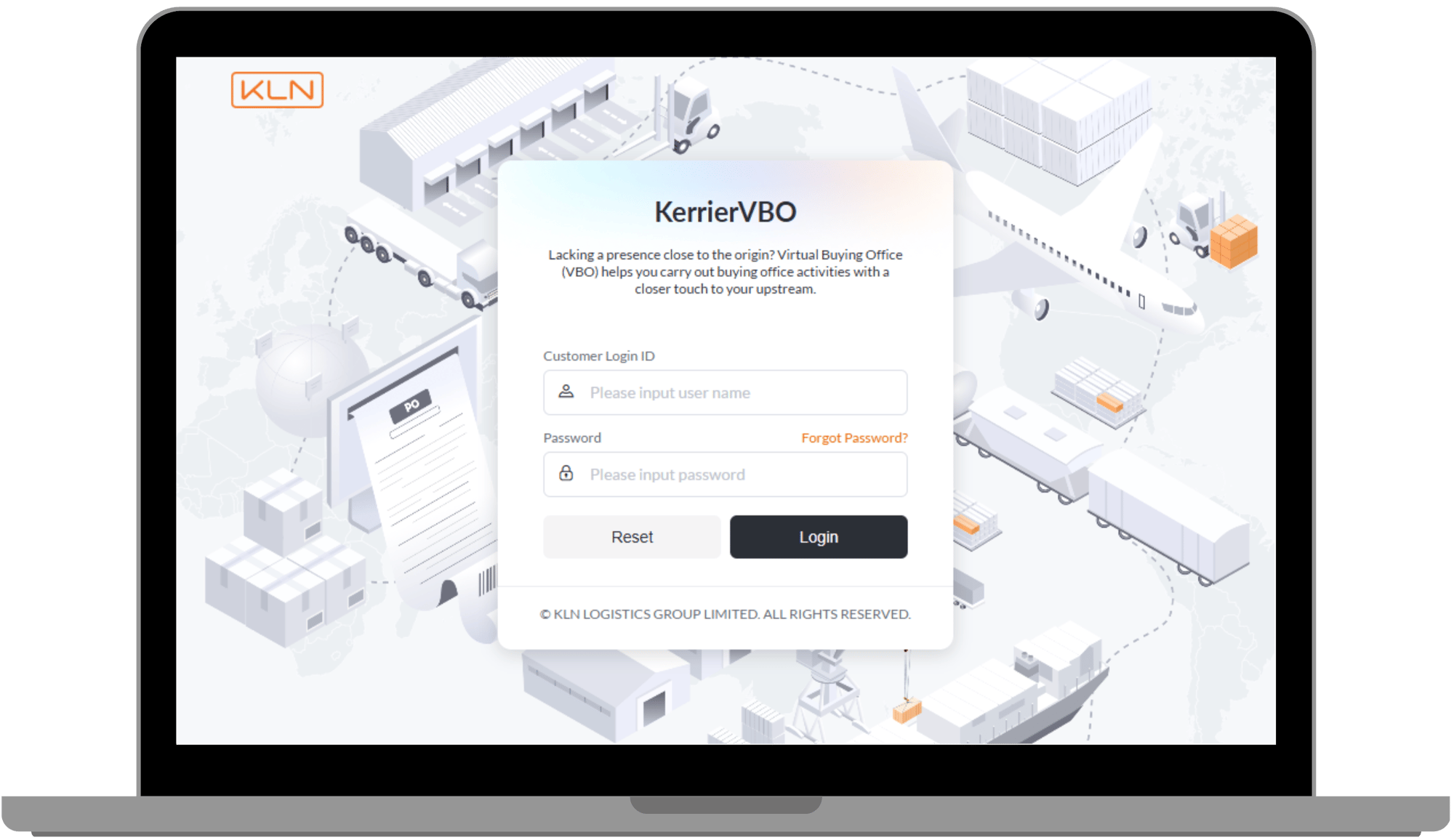 VBO Login Mockup VBO Login Mockup